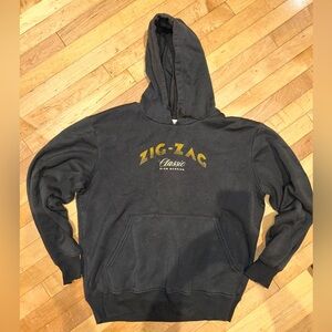 Zig zag L Men's Black Hoodie Slow Burning sweatshirt thick cozy unisex classic